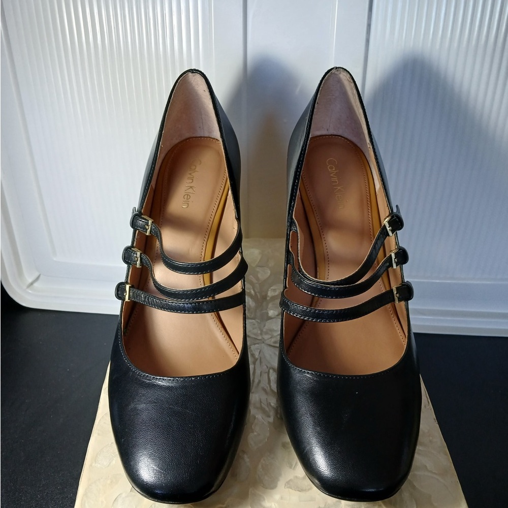 Calvin Klein Women's Black Leather Heels